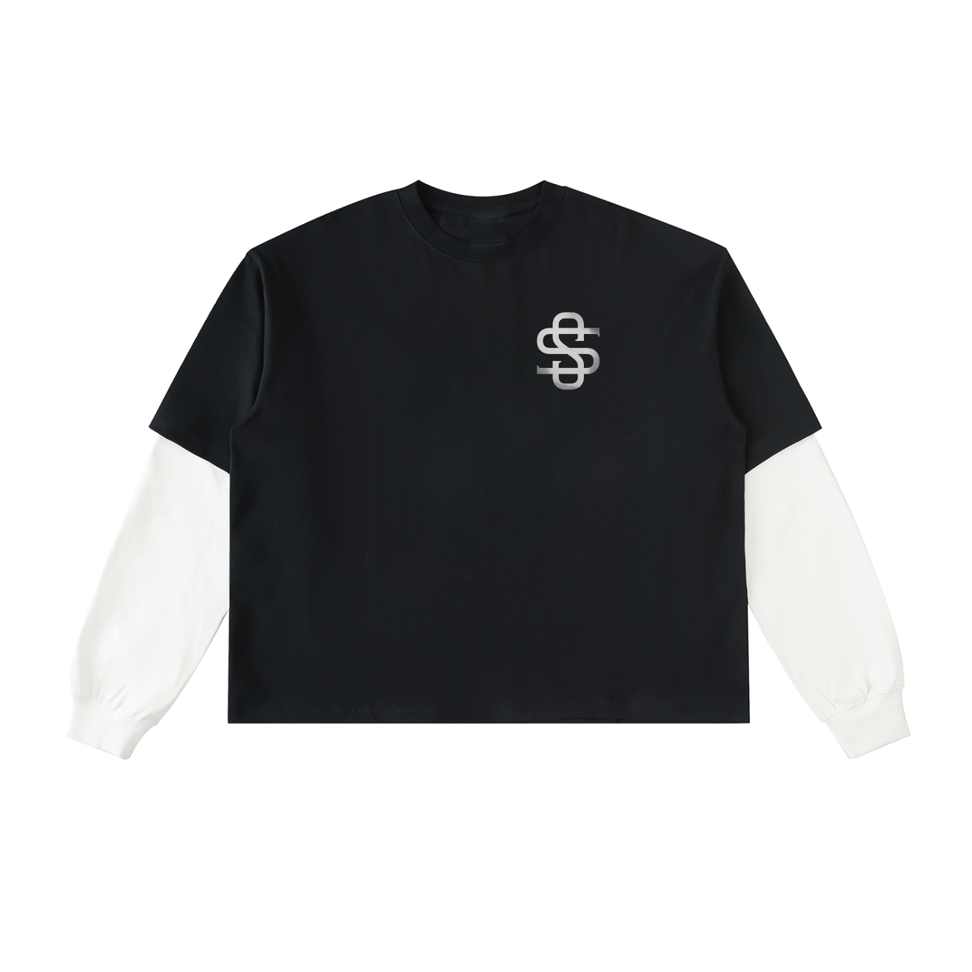 Layered Contrast Long Sleeve Boxy Tee
