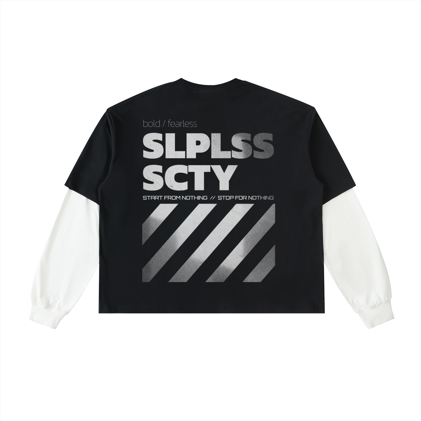 Layered Contrast Long Sleeve Boxy Tee