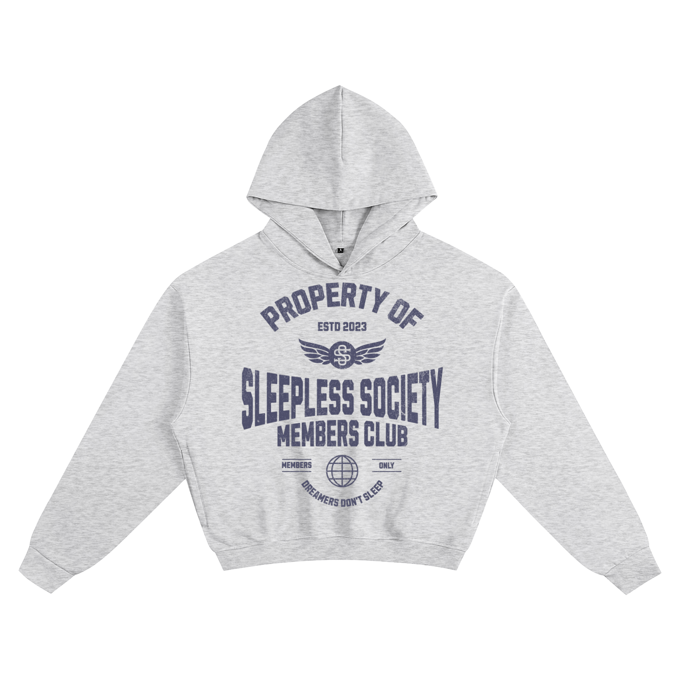 Members Only Cropped Hoodie (Grey)
