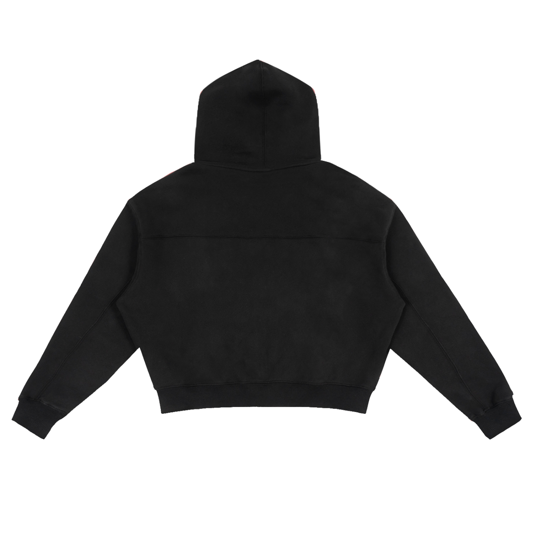 Signature Fleece Zip-Up Boxy Hoodie
