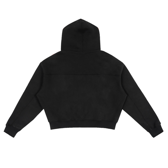 Signature Fleece Zip-Up Boxy Hoodie